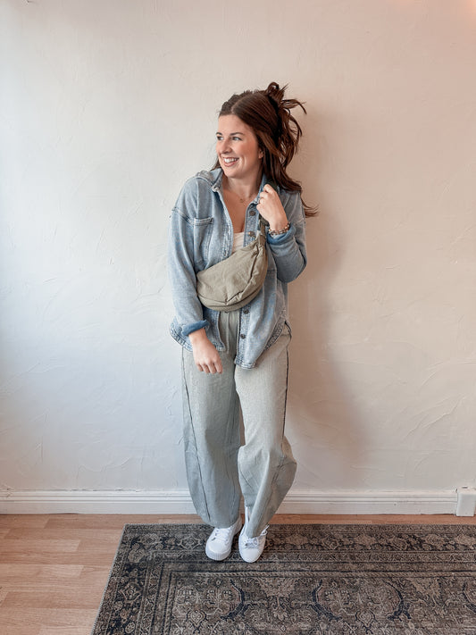 Sage Nylon Sling Bag