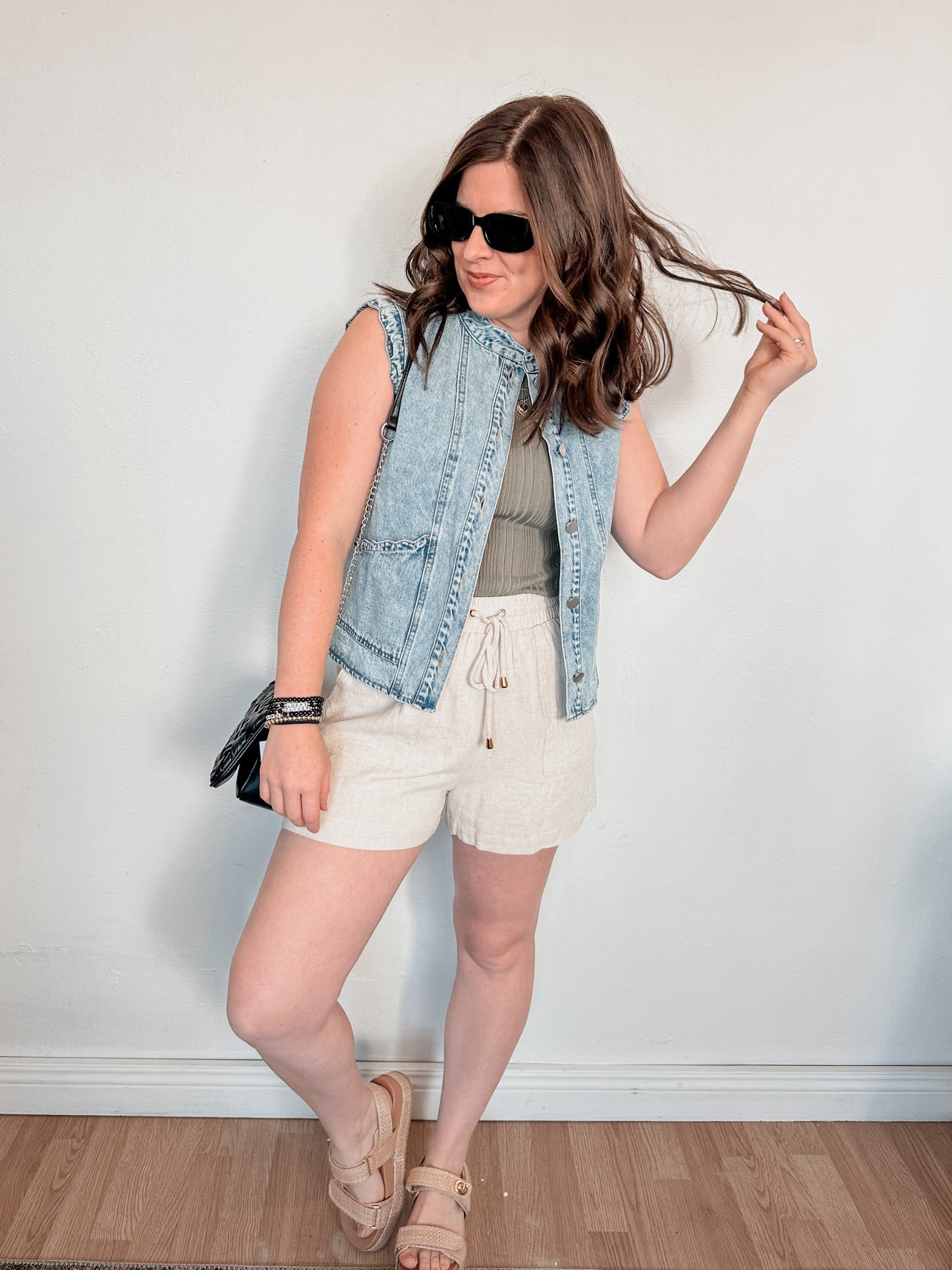Scallop Edged Denim Vest
