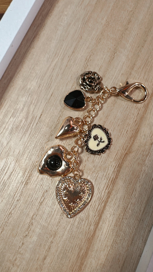 Gold Hearts Keychain