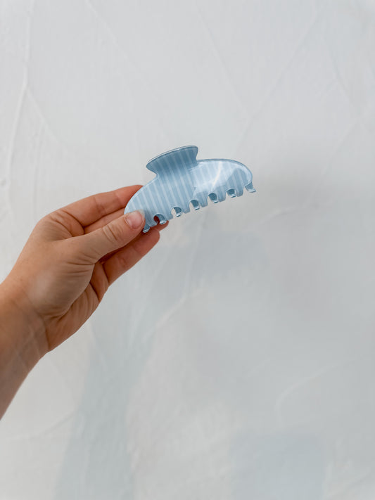 Baby Blue Stripe Claw Clip