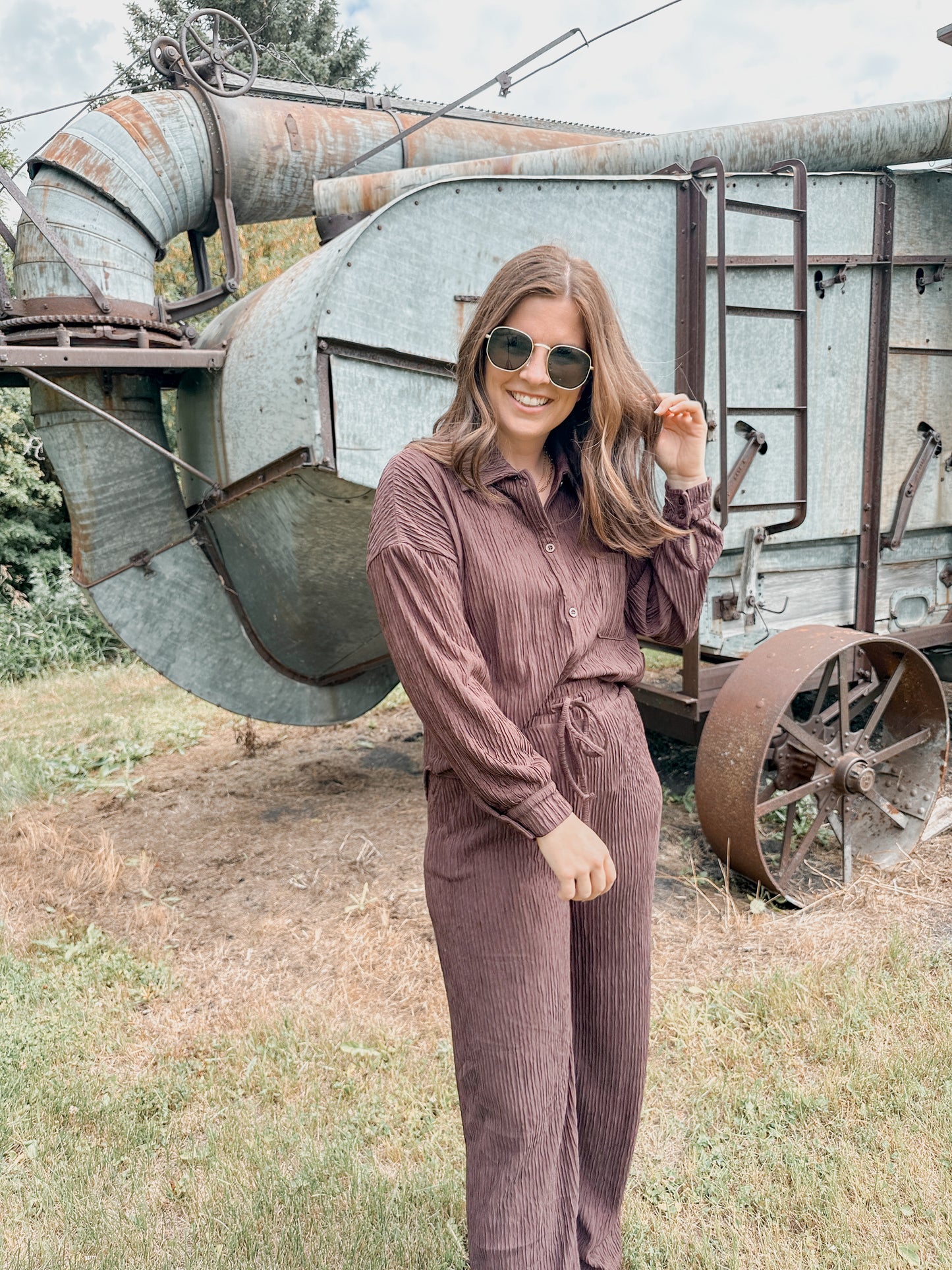 Espresso Crinkle Pants