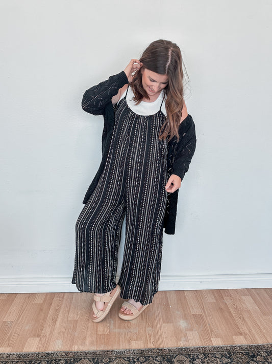 Black Printed Breezy Jumpsuit