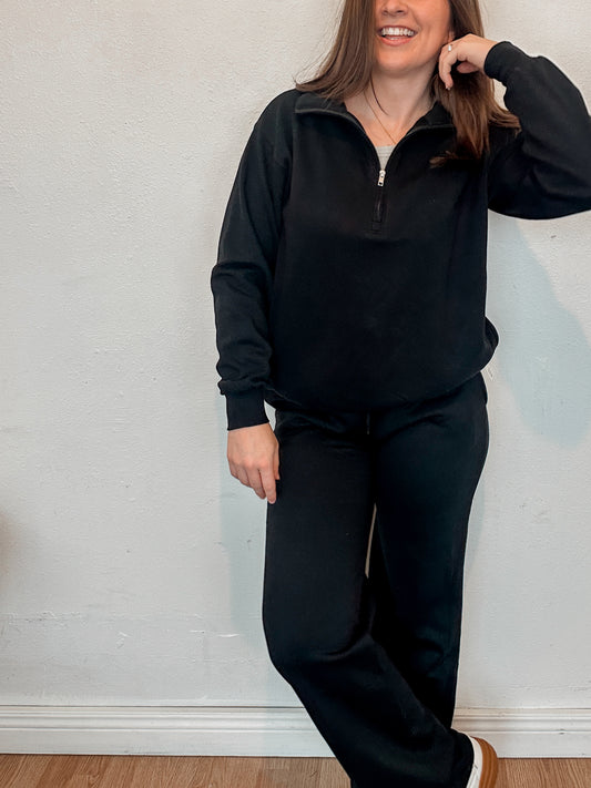 Black Half Zip Pullover