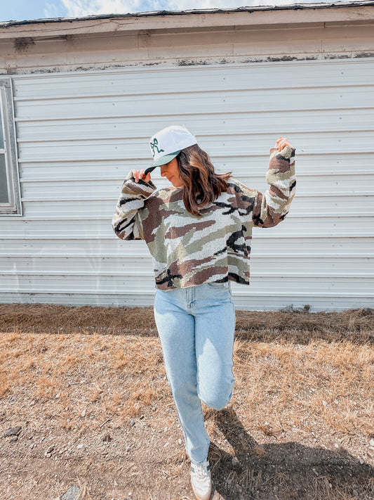 Camo Light Knit Sweater