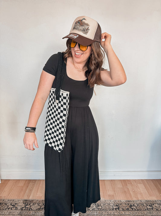 Black Double Layered Jumpsuit