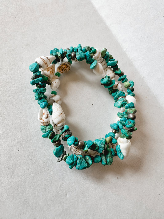 Turquoise Shell Bracelet Set