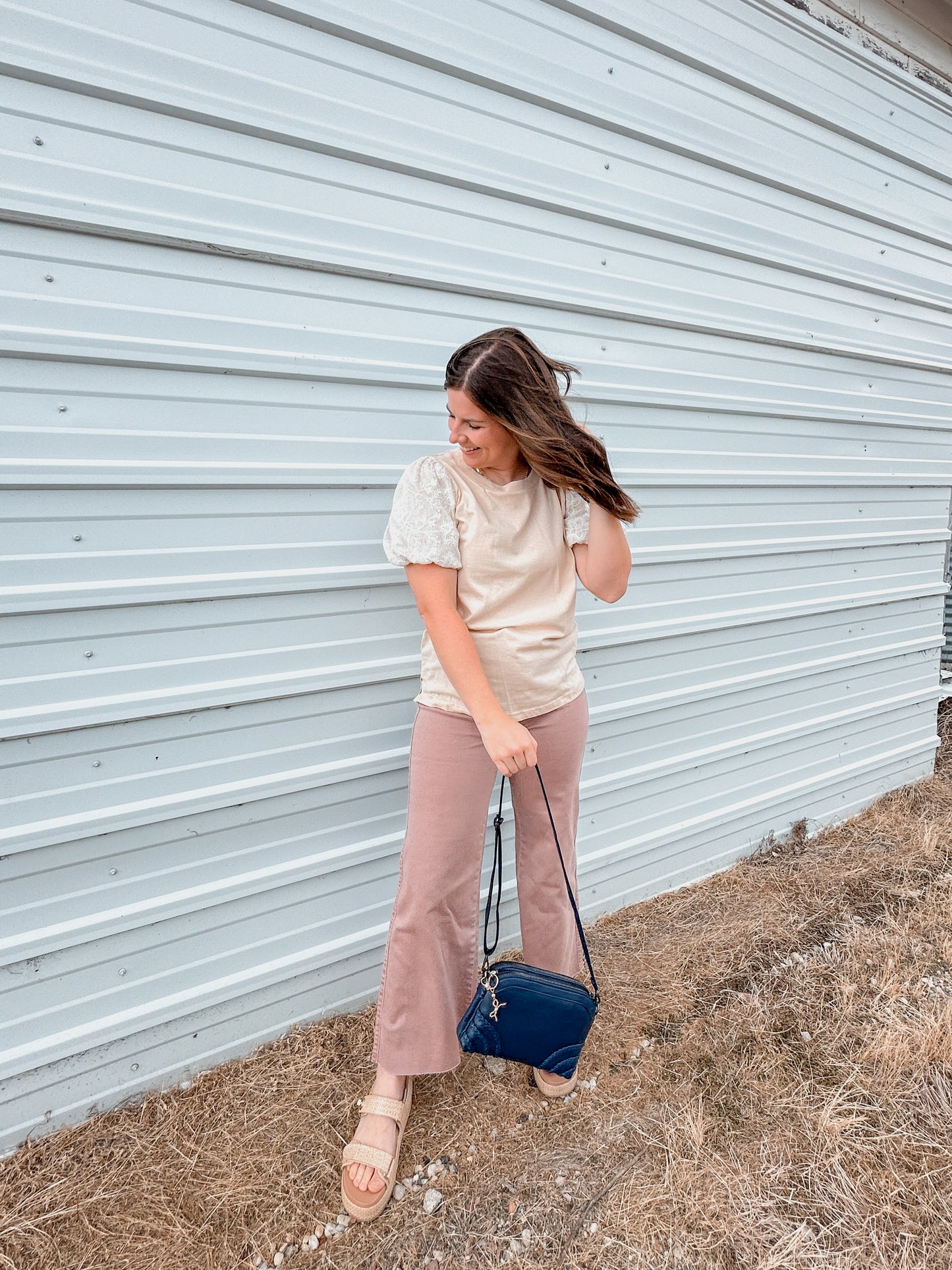 The Annie Wide Leg Jeans - Dried Rose