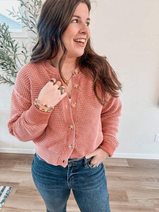 Perfect Season Mineral Washed Cardigan