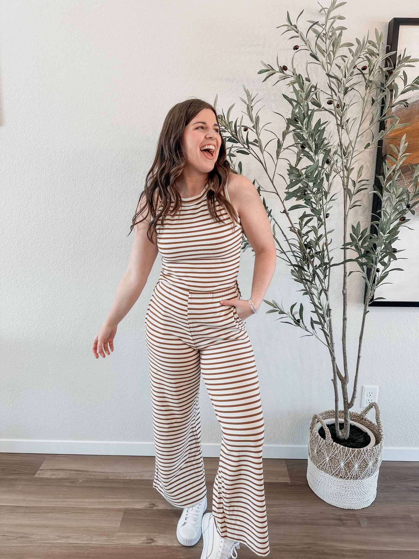 Brown Stripe Tank