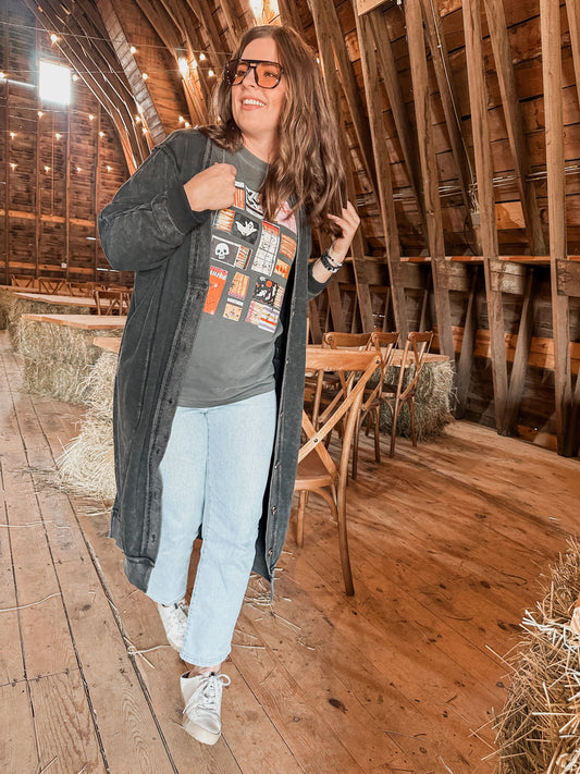 Vintage Black Duster Shacket