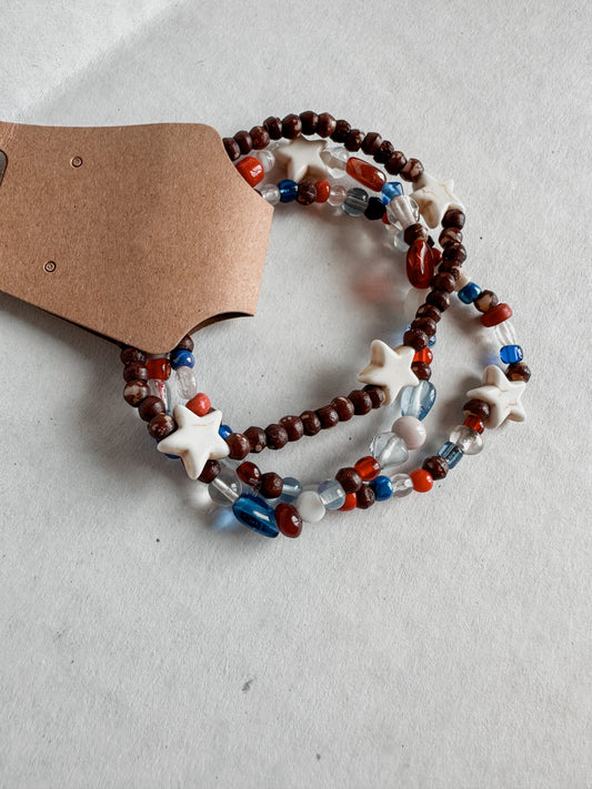 Red White + Blue Bracelet Set