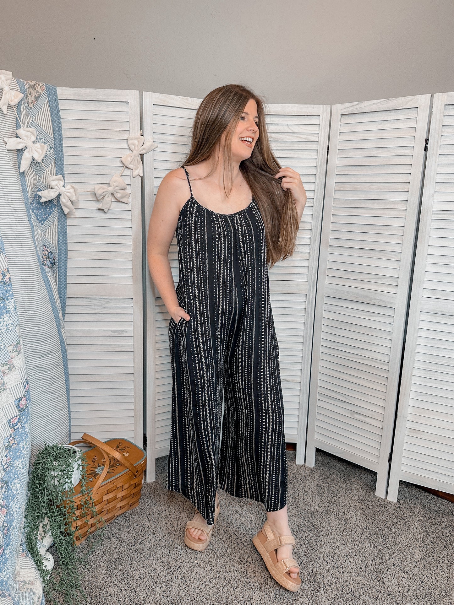 Black Printed Breezy Jumpsuit