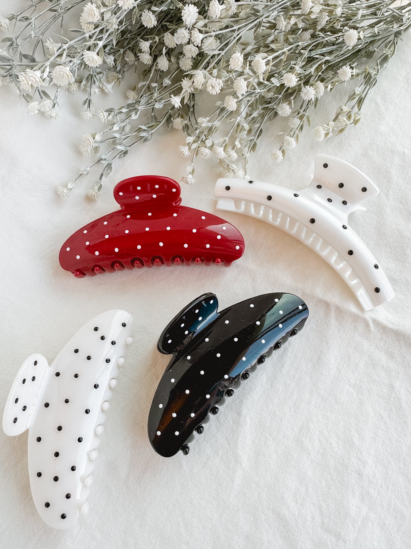 Polka Dot Claw Clips