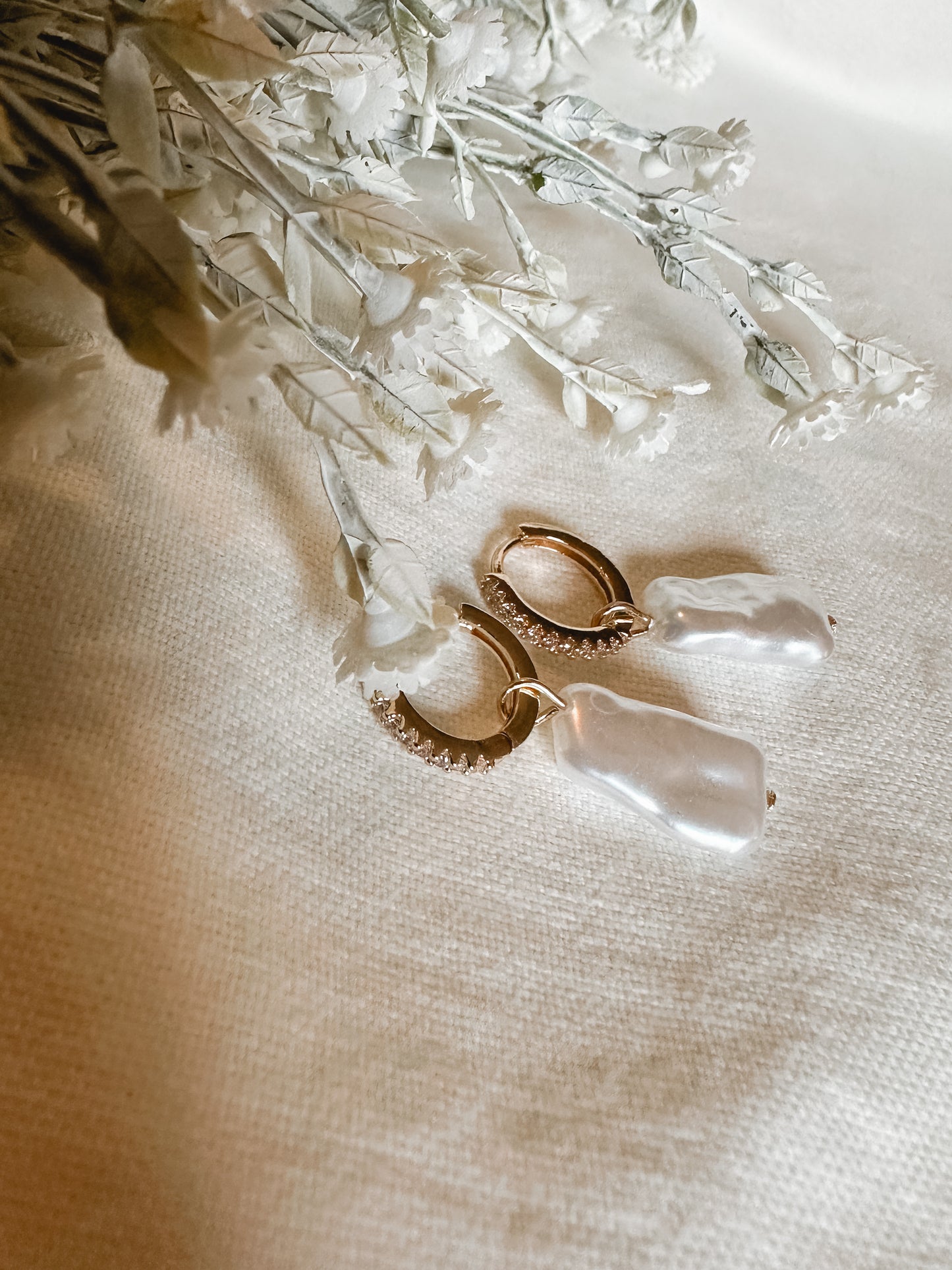 Pearl Huggie Earrings