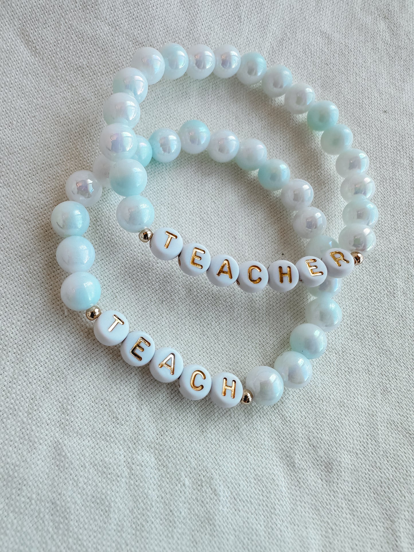 Pearly Blue Teach / Teacher Bracelet