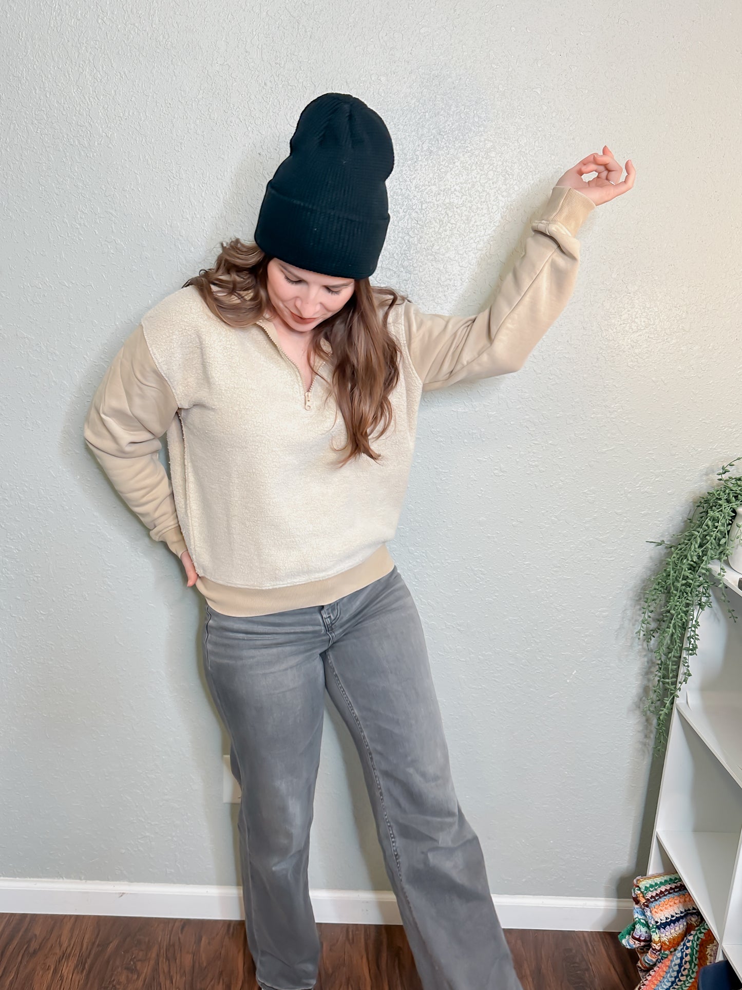 Reverse Fleece Half Zip