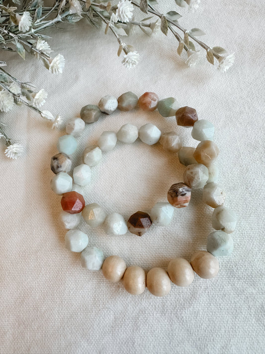Faceted Amazonite Gemstone Bracelet