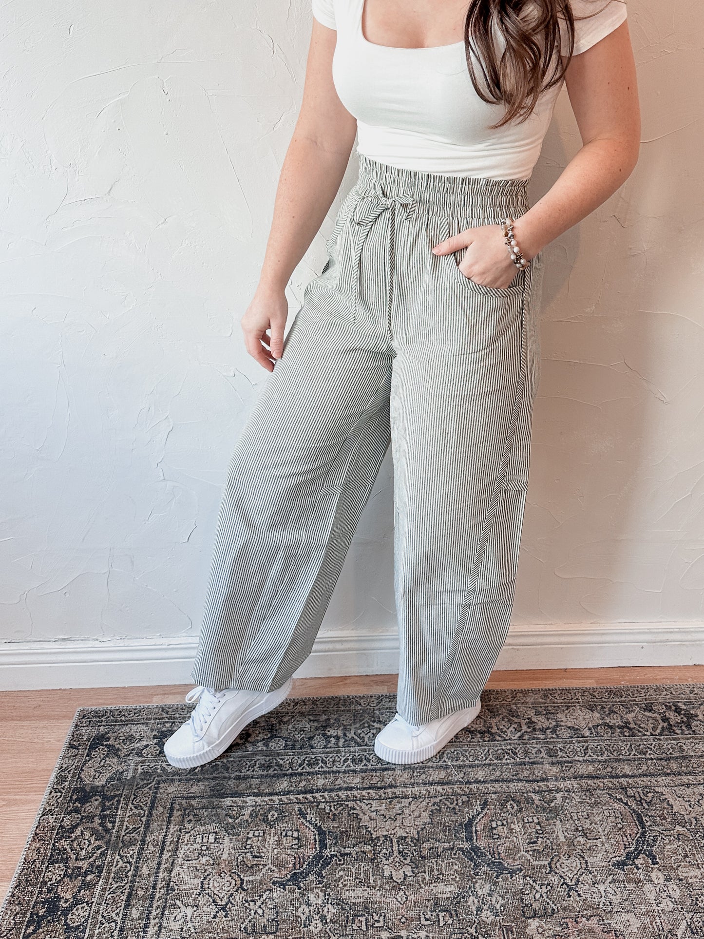 Comfort Cotton Green Stripe Pants