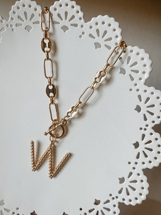 Chunky Chain Initial Necklace
