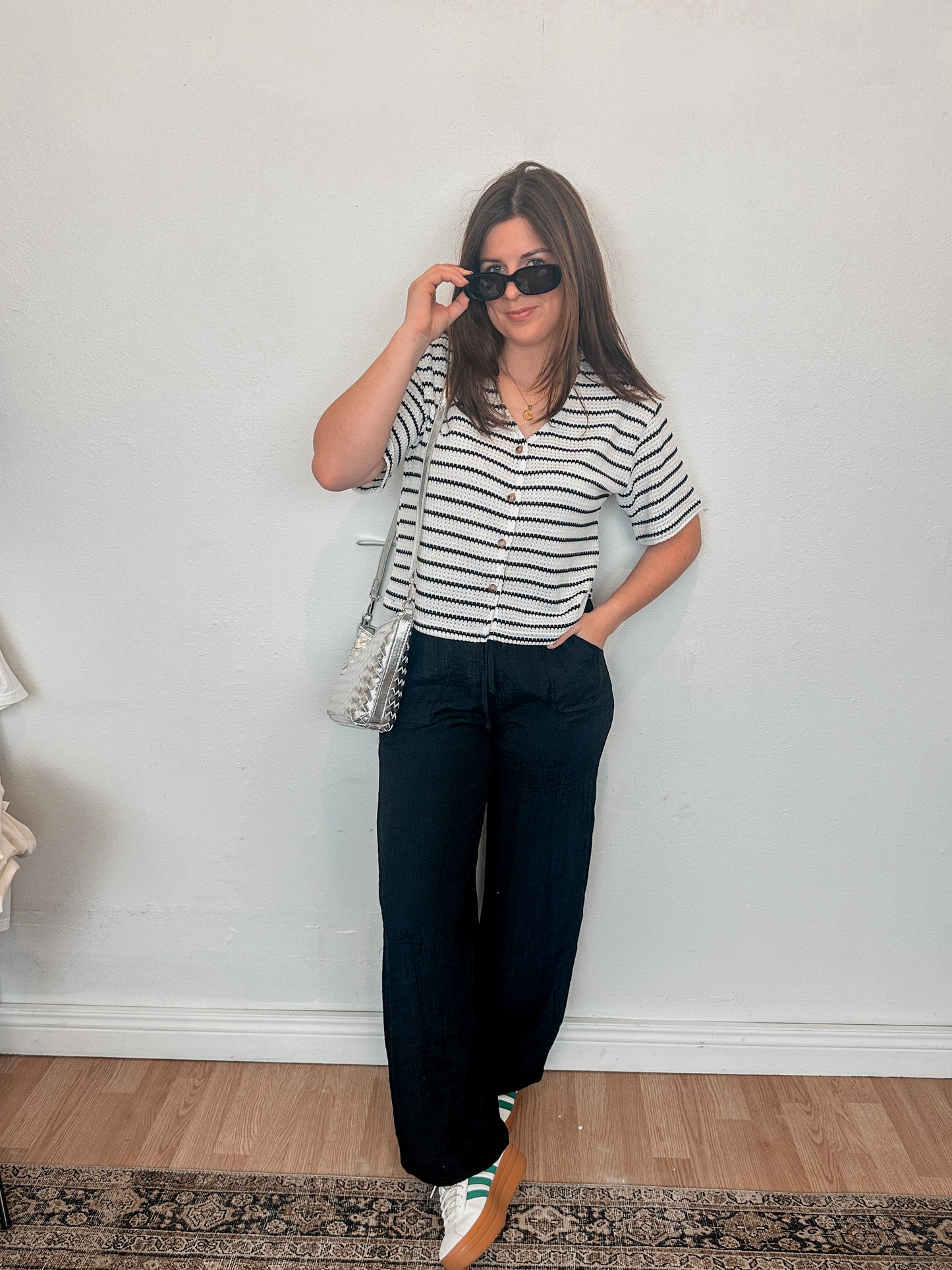 Silver Woven Crossbody Bag