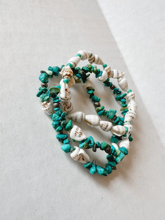 Turquoise Shell Bracelet Set