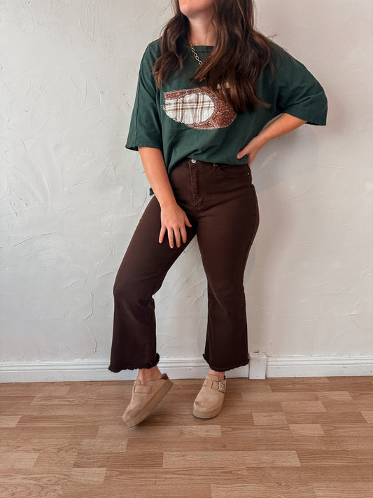 High Rise Dark Brown Jeans
