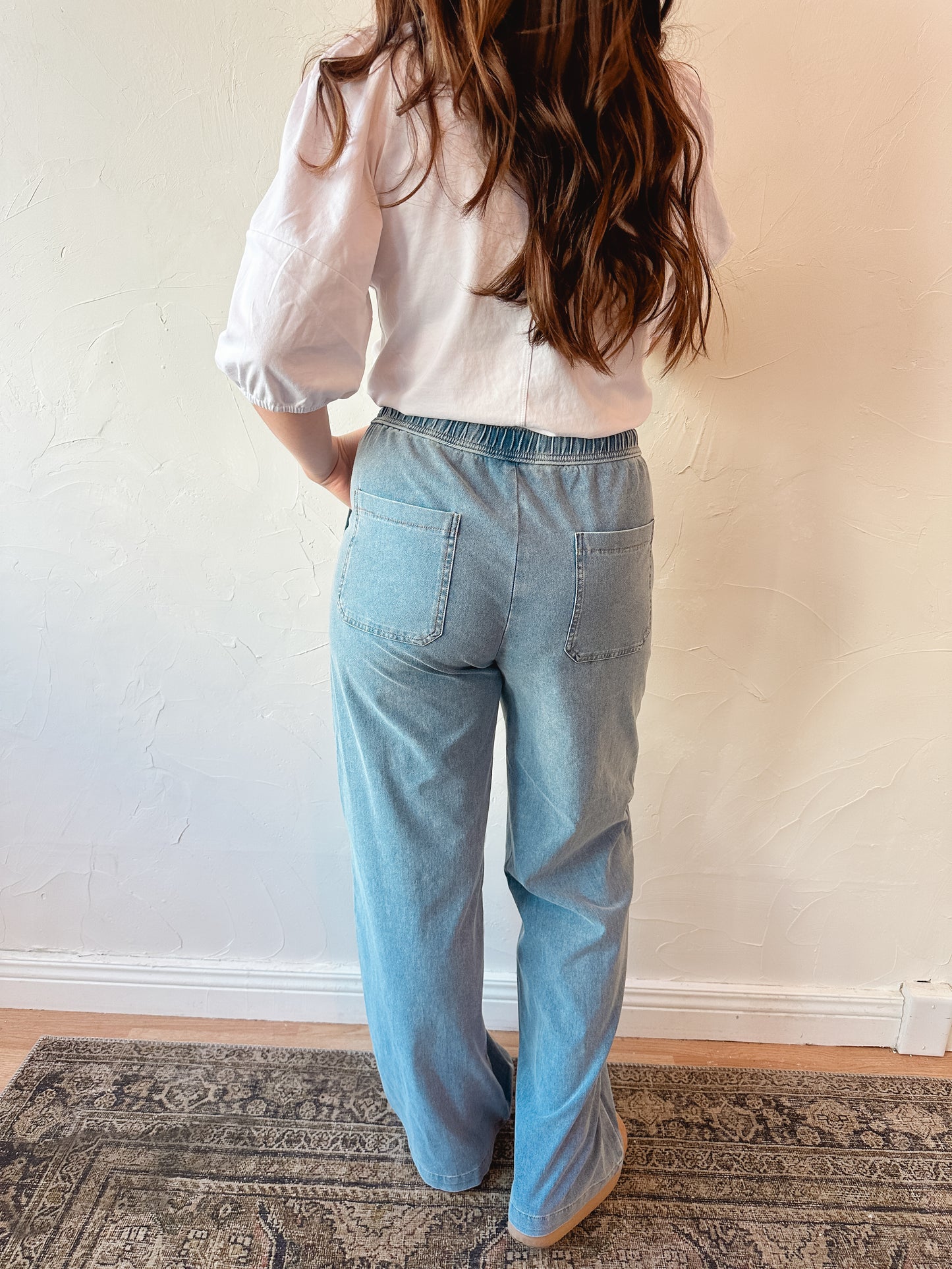 Comfy Cotton Pull On Denim Pants