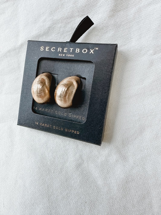 Brushed Gold Dome Earrings