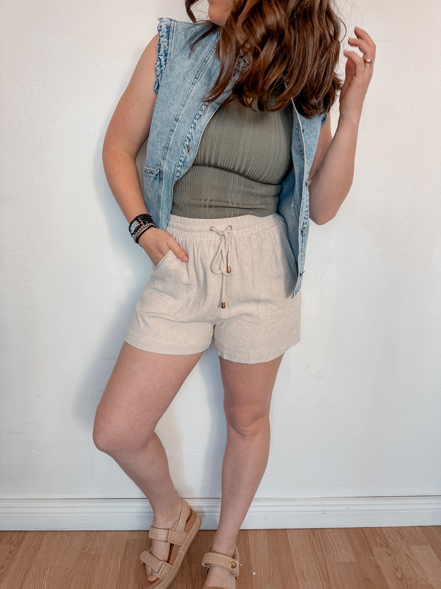 Natural Linen Shorts