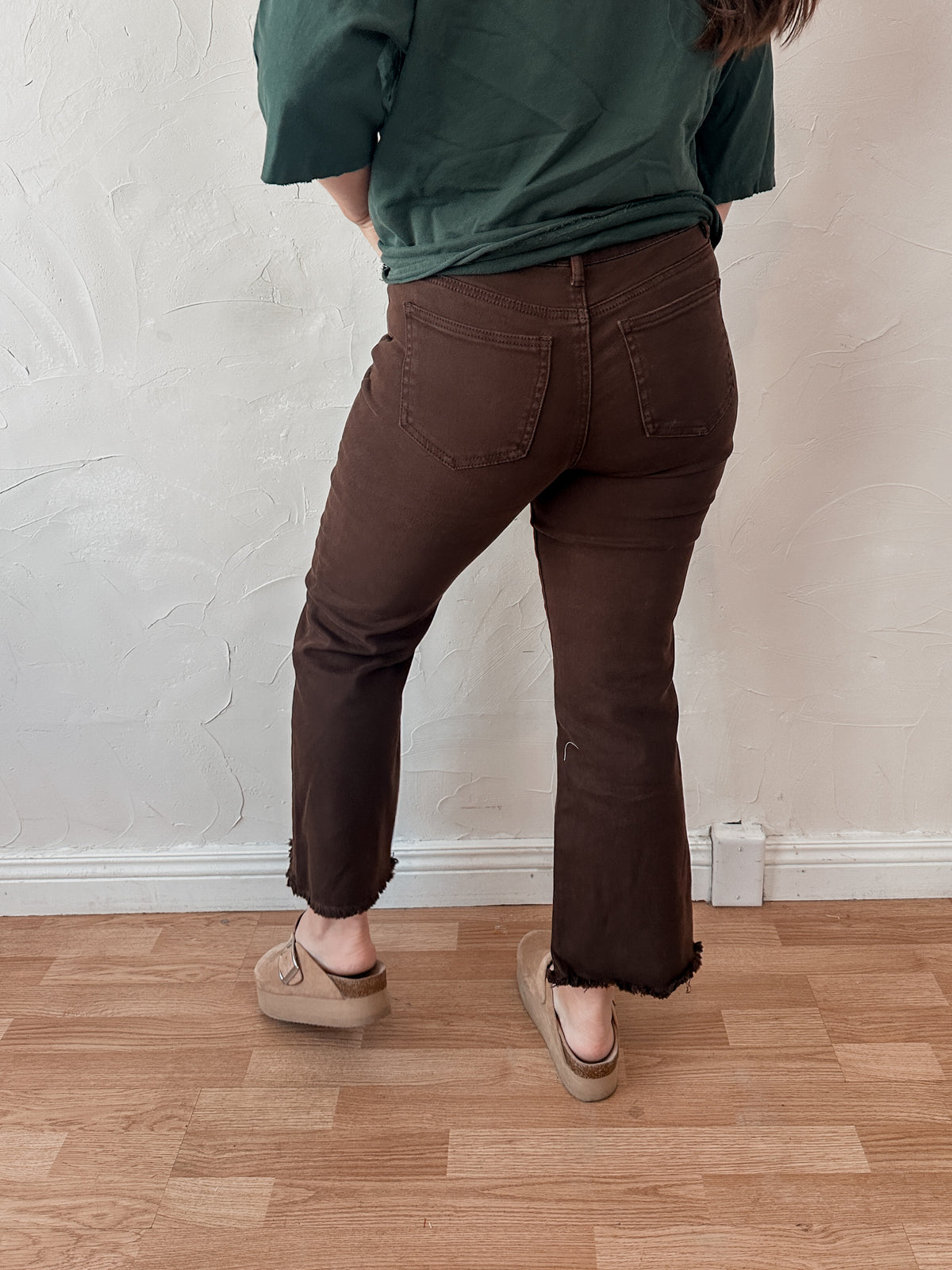 High Rise Dark Brown Jeans