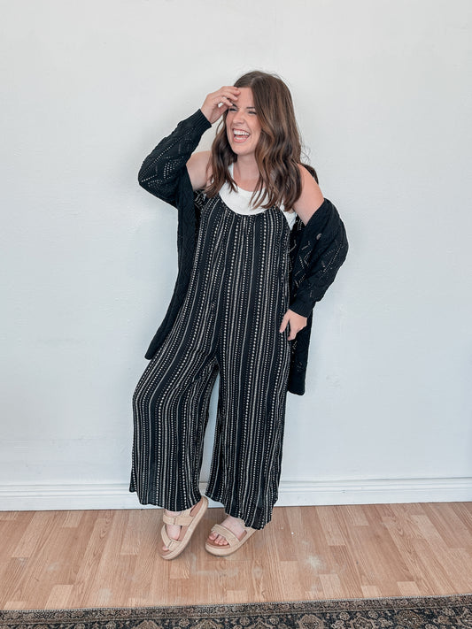 Black Printed Breezy Jumpsuit
