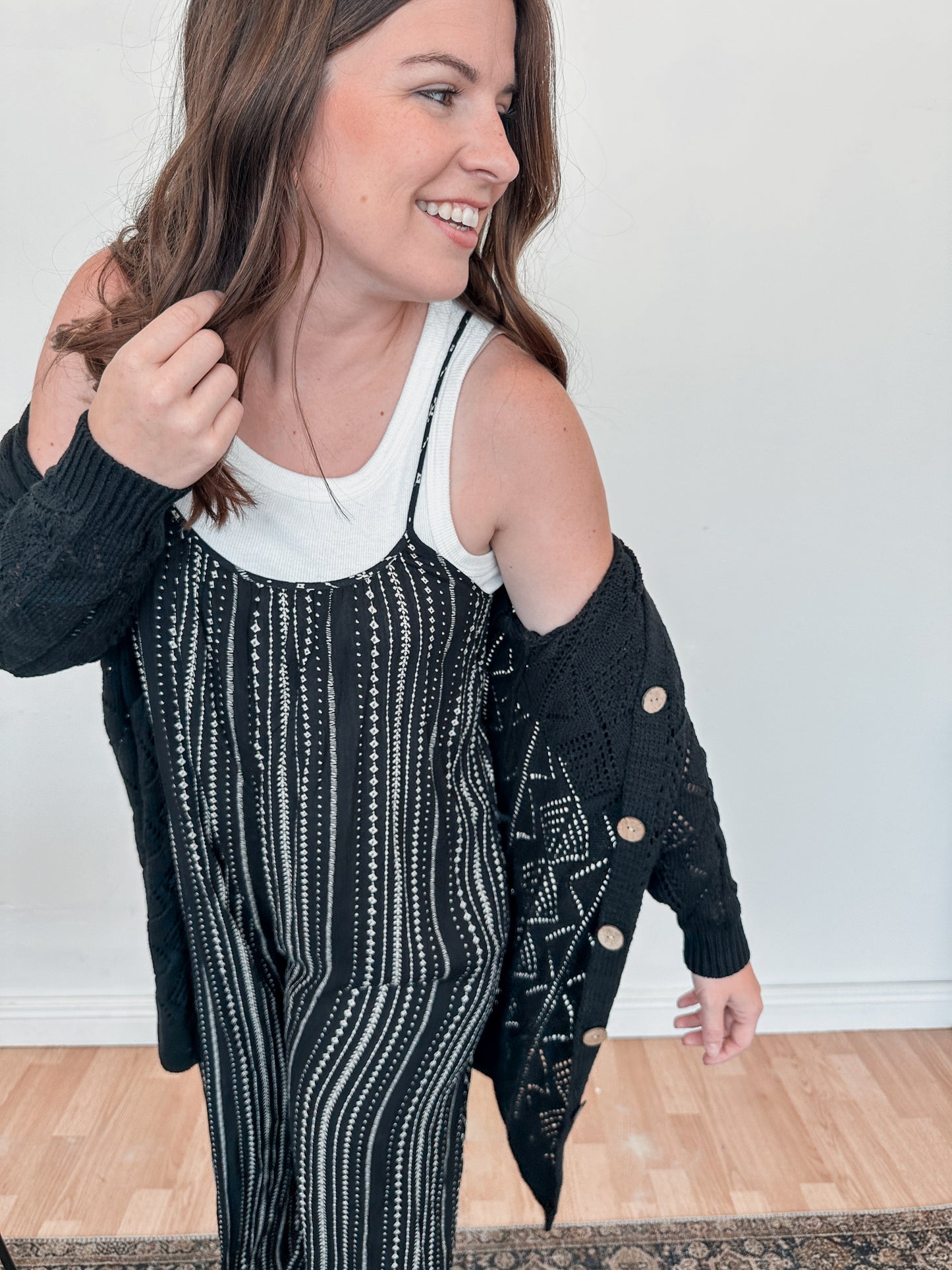 Black Printed Breezy Jumpsuit
