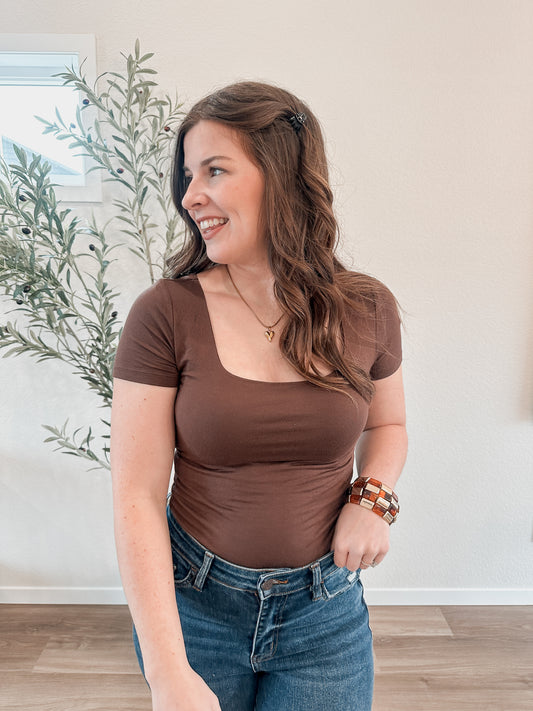 Essential Double Layer Square Neck Top