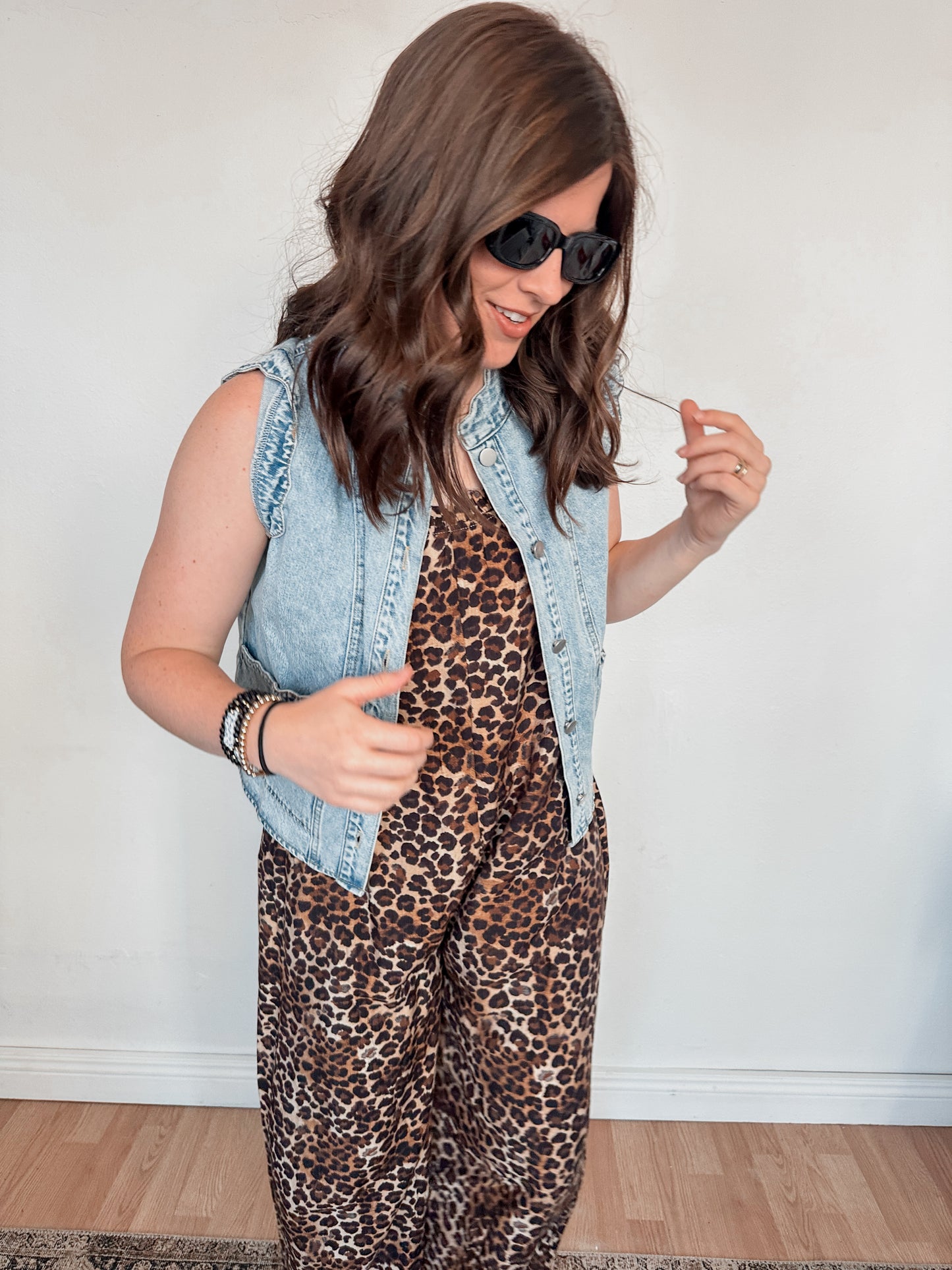 Scallop Edged Denim Vest