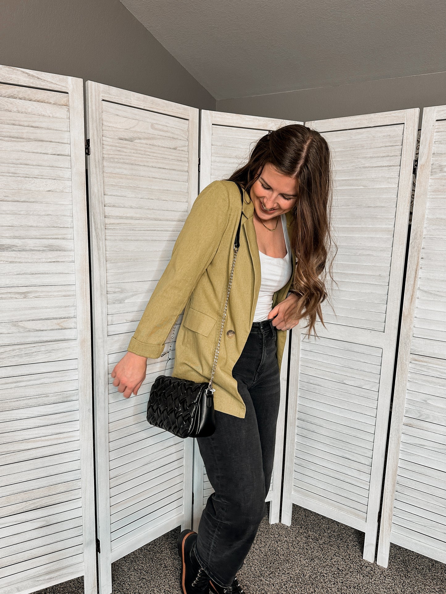 Black Woven Crossbody Bag