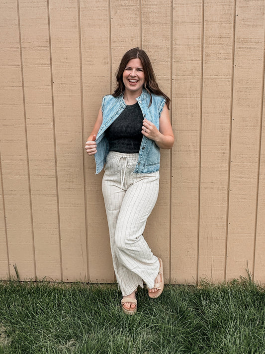 Charcoal Ribbed Tank Top