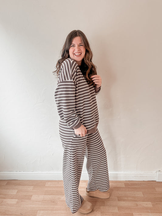 Brown Stripe Sweatshirt