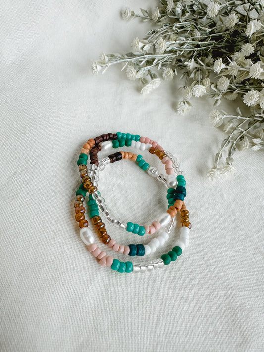 Color Block Stretch Bracelet Set