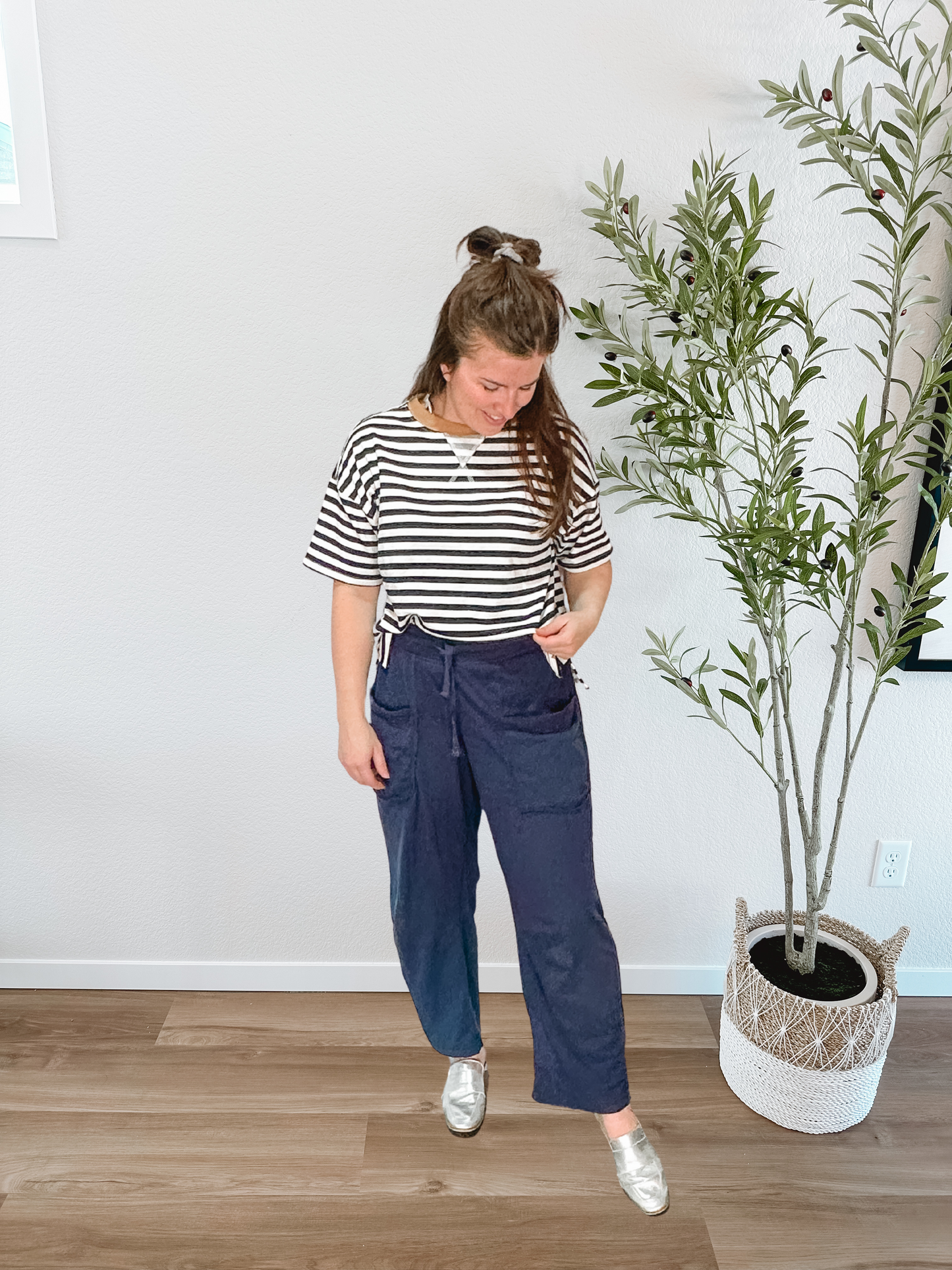 Oversized Navy Stripe Tee