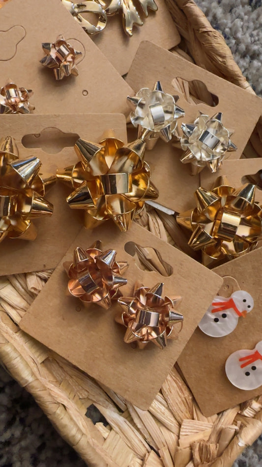 Bow Christmas Earrings