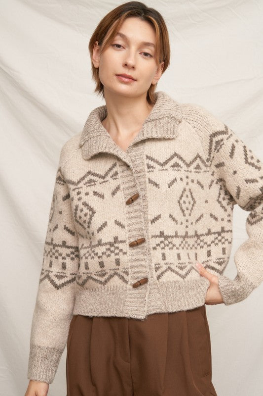 Fair Isle Toggle Sweater - PREORDER