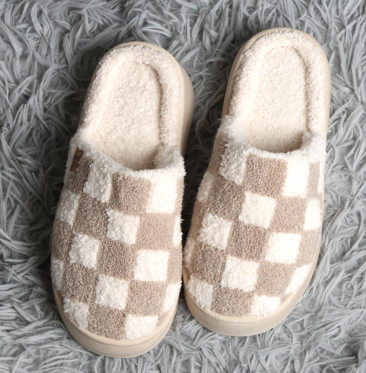 Platform Checkered Slipper