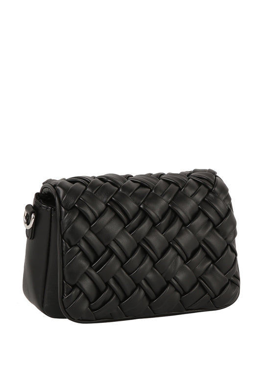 Black Woven Crossbody Bag