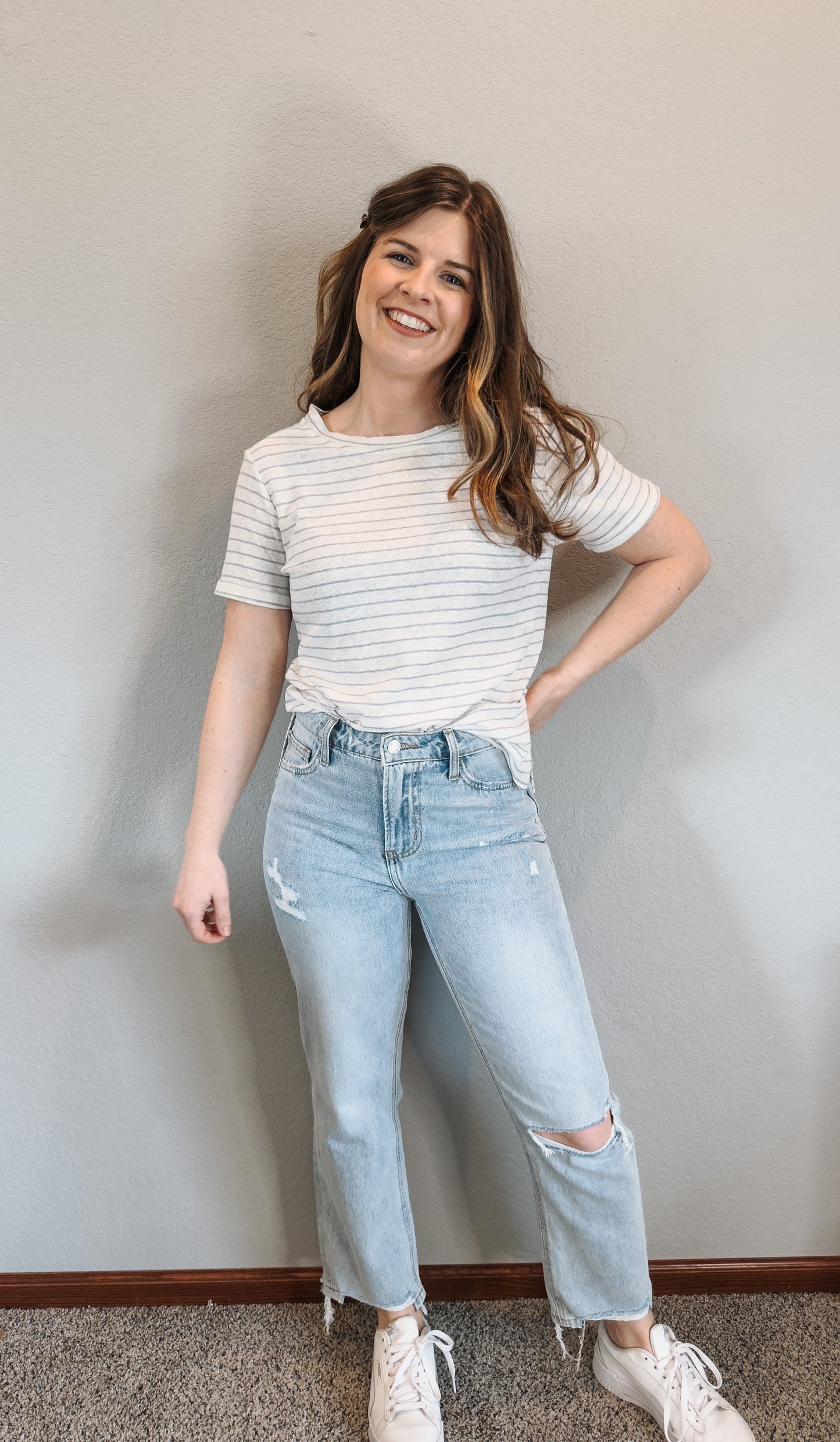 Tie Back Nautical Stripe Tee