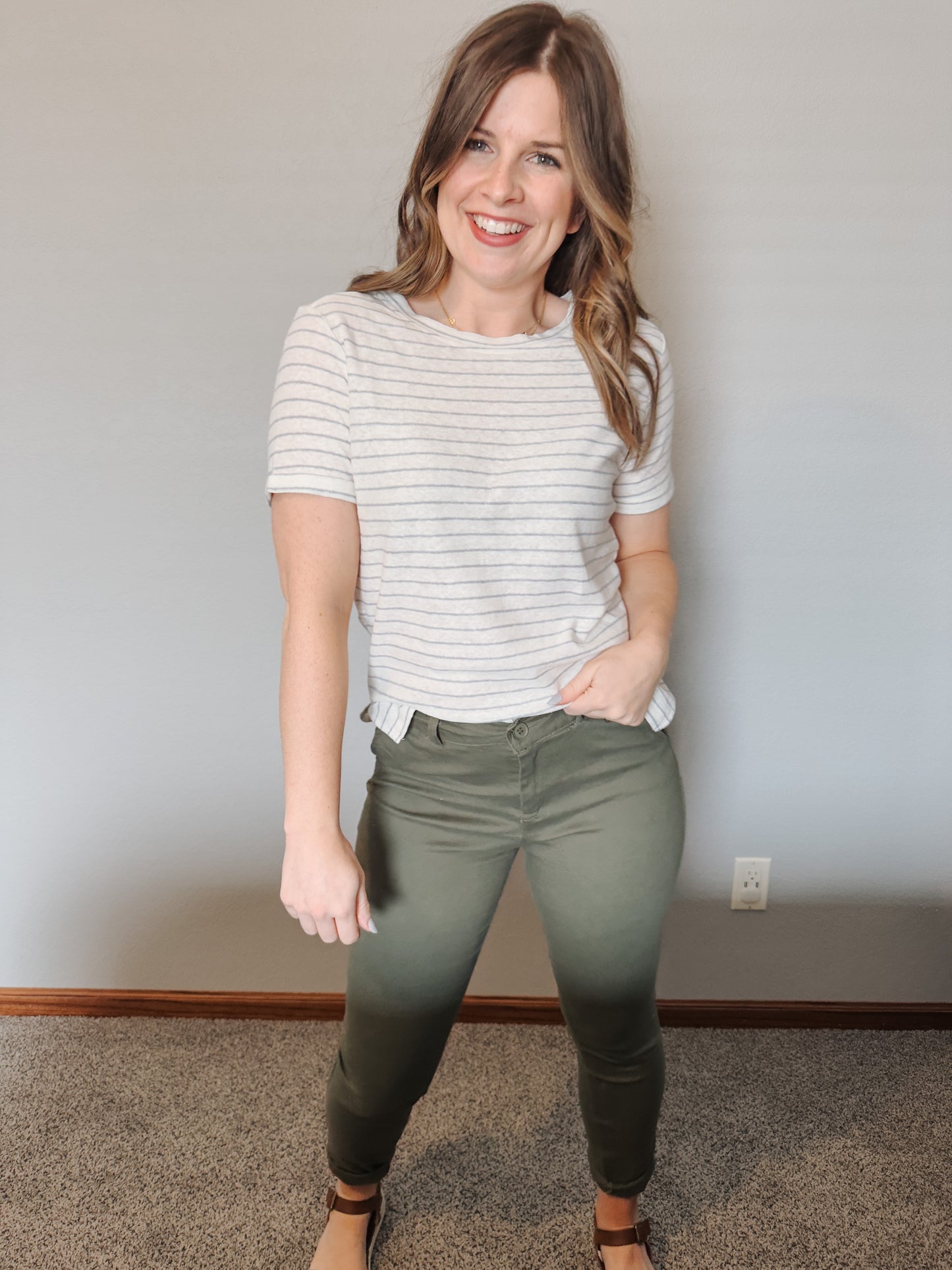 Tie Back Nautical Stripe Tee