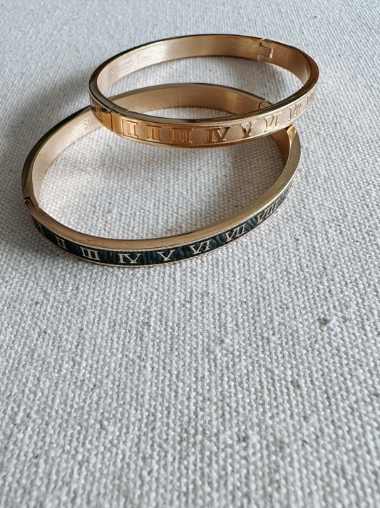 Roman Numerals Bangle Bracelet