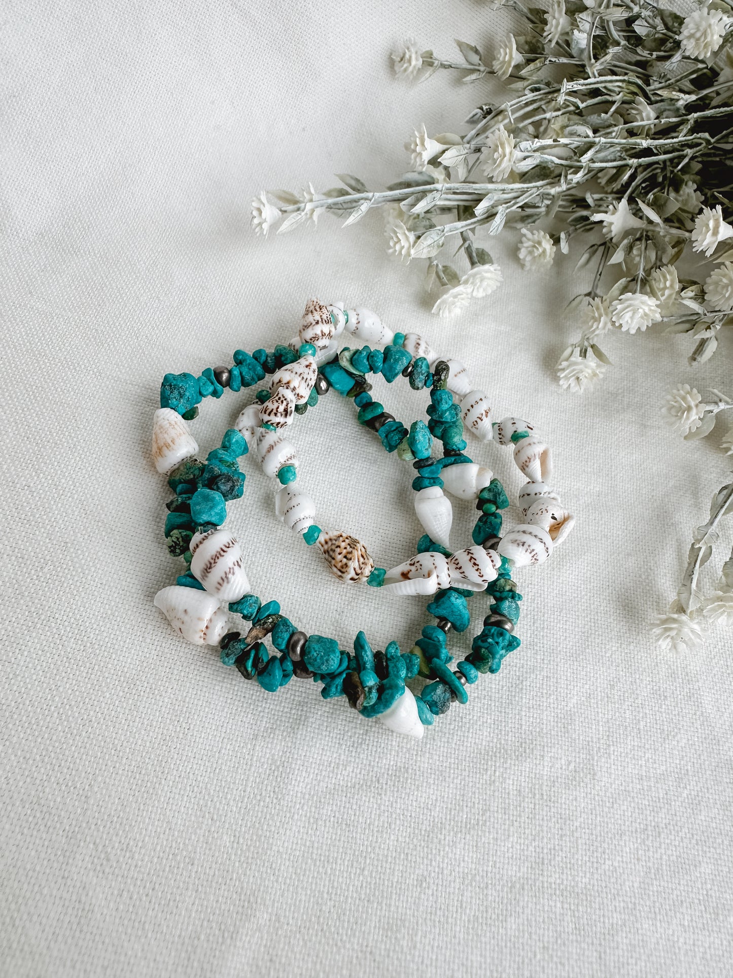 Turquoise Shell Bracelet Set