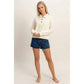 Cream Button-Front Henley Sweatshirt