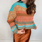 Cable Knit Colorblock Sweater
