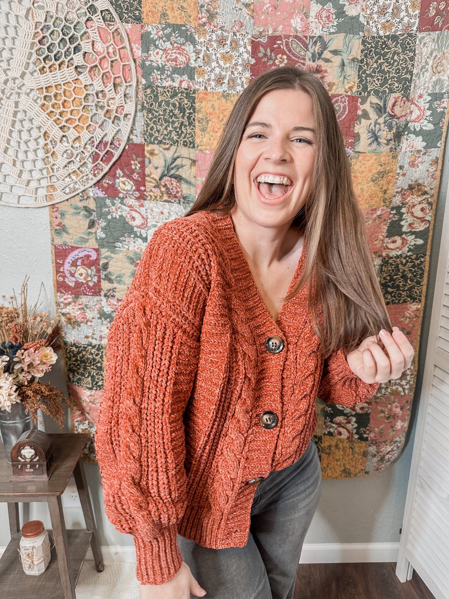 Chenille Cable Knit Sweater